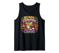 Beads Crawfish and Chaos Seafood Party Carnival Mardi Gras Tank Top