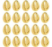 Beads Gold Cowrie Shell Seashell Gold Plastic Summer Hawaii Sea Ocean Spacer 100Pcs