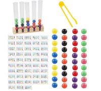 Beads Matching Clip Color Toy - Wooden Test Tube Bead Sorting Game | Early Learning Educational Toys For Preschool School Home Fun Games