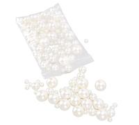 Beads Plastic Beads Mini Beads Durable Glossy Craft Accessories for DIY Making Necklaces Earrings White Beads 150PCS 20mm 14mm 8mm