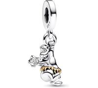 Beads R Us ® - 100th Anniversary Baloo Dangle Charm in Sterling Silver and Hallmarked S925, Compatible with all European style Charm Bracelets and Necklaces.