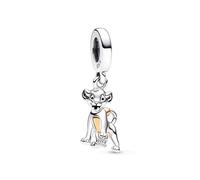 Beads R Us ® - 100th Anniversary Simba dangle charm in Sterling Silver S925 and GP, Compatible with all European style Charm Bracelets and Necklaces.