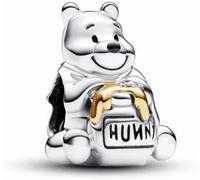Beads R Us ® - 100th Anniversary Winnie the Pooh with Honey jar in Sterling Silver S925, Compatible with all European style Charm Bracelets and Necklaces.