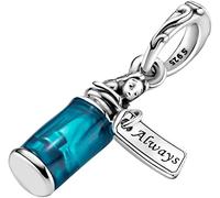 Beads R Us ® - Alice in Wonderland Drink Me Dangle Charm in Solid Sterling Silver S925 and coloured Enamel, Compatible with all European style Charm Bracelets and Necklaces.