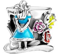 Beads R Us ® - Alice in Wonderland & The Mad Hatter's Tea Party Charm in Sterling Silver and coloured Enamel, Compatible with all European style Charm Bracelets and Necklaces.