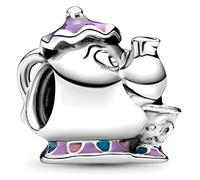 Beads R Us ® - Beauty and the Beast Mrs. Potts & Chip Solid Sterling Silver Bead/Charm - Compatible with all European style Charm Bracelets, Chains and Necklaces.