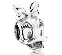 Beads R Us ® - Daisy Duck Charm/Bead in Sterling Silver, Compatible with all European style Charm Bracelets and Necklaces.