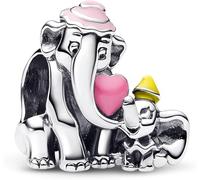 Beads R Us ® - Dumbo and Mrs Dumbo Charm Bead in Solid Sterling Silver Hallmarked S925 with coloured Enamel, Compatible with all European style Charm Bracelets and Necklaces.