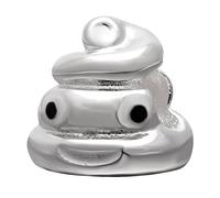 Beads R Us ® - Emoji Poop/Poo Charm/Bead in Genuine Solid Sterling Silver Hallmarked 925, Compatible with all European style Charm Bracelets and Necklaces.