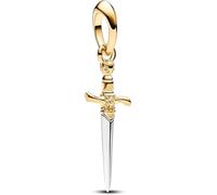 Beads R Us ® Game of Thrones Needle Dangle Charm in Sterling Silver S 925 and 14K Gold Plate, Compatible with all European style Charm Bracelets, Necklaces & Anklets.