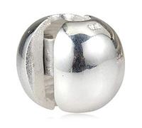 Beads R Us ® - Genuine Solid Sterling Silver Clip and Lock Classy Plain Round Ball Clip/Charm/bead/Stopper. Compatible with all European style Charm Bracelets and Necklaces.