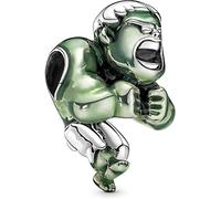 Beads R Us ® -Hulk Charm Bead in Sterling Silver S925 and Green Enamel, Compatible with all European style Charm Bracelets, Anklets and Necklaces.