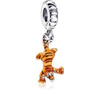Beads R Us ® Jump for joy with the Tigger dangle charm in Sterling Silver & Enamel - Compatible with all European style Charm Bracelets, Necklaces and Anklets.