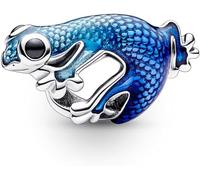 Beads R Us ® - Metallic Blue Gecko Charm in Sterling Silver S925, Compatible with all European style Charm Bracelets and Necklaces.