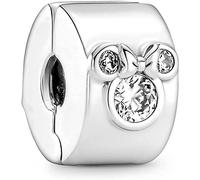Beads R Us ® - Mickey Mouse & Minnie Mouse Clip/Charm/Bead/Stopper in Sterling Silver. Compatible with all European style Charm Bracelets, Anklets and Necklaces.
