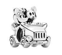 Beads R Us ® - Minnie Mouse & Mickey Mouse Car Bead/Charm in Sterling Silver S925, Compatible with all European style Charm Bracelets, Anklets and Necklaces.