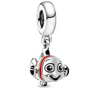 Beads R Us ® - Nemo Baby Fish Charm/Bead or Pendant in Solid Sterling Silver Hallmarked 925 and coloured enamel, Compatible with all European style Charm Bracelets and Necklaces.