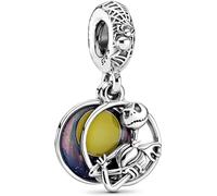 Beads R Us ® Nightmare Before Christmas Double Dangle Charm in Sterling Silver S925, Compatible with all European style Charm Bracelets, Necklaces & Anklets.