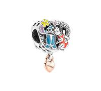 Beads R Us ® - Ohana Lilo & Stitch Inspired Charm in Sterling Silver and Enamel, Compatible with European style Charm Bracelets