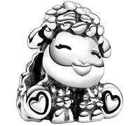 Beads R Us ® - Patti the Sheep Charm Bead in Sterling Silver S925, Compatible with all European style Charm Bracelets, Anklets and Necklaces.