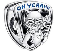 Beads R Us ® Rocket Raccoon & Groot Emblem Charm. Hand-finished in sterling silver and Enamel - Compatible with all European style Charm Bracelets, Necklaces and Anklets.