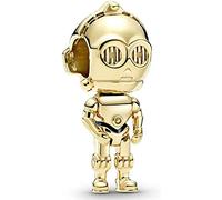 Beads R Us ® - Star Wars C-3PO Sterling Silver/Gold Plated Bead, Charm or Pendant - Compatible with all European style Charm Bracelets, Chains and Necklaces.