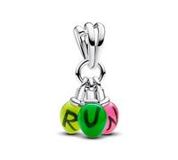 Beads R Us ® - stranger things Glow-in-the-dark Run Dangle Charm, Brilliant colours in Solid Sterling Silver Hallmarked S925, Compatible with all European style Charm Bracelets and Necklaces.