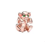 Beads R Us ® - The Lion King Nala Charm in Solid Sterling Silver Hallmarked S925 with 14k Gold Plate, Compatible with all European style Charm Bracelets and Necklaces.