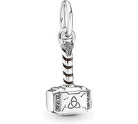 Beads R Us ® - Thor's Hammer Dangle Charm in Sterling Silver S925, Compatible with all European style Charm Bracelets, Anklets and Necklaces.