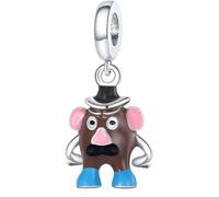 Beads R Us ® - Toy Story Mr Potato Head Charm, pendant and Bead in Solid Sterling Silver Hallmarked S925 with Super coloured Enamel, Compatible with all European style Charm Bracelets and Necklaces.