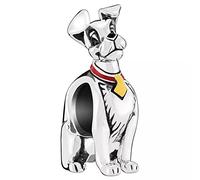 Beads R Us ® - Tramp from Lady and the Tramp Bead/Charm in Sterling Silver S925 and Enamel, Compatible with all European style Charm Bracelets, Anklets and Necklaces.