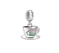 Beads R Us ® - TV Program Friend's 'Central Perk' Dangle Charm in Sterling Silver S925 and Enamel, Compatible with all European style Charm Bracelets, Anklets and Necklaces.