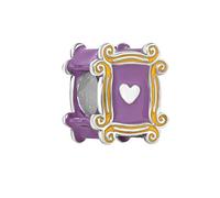 Beads R Us ® - TV Program Friend's 'Purple Peep Hole' Bead in Sterling Silver S925 and Enamel, Compatible with all European style Charm Bracelets, Anklets and Necklaces.