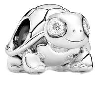 Beads R Us ® - Twinkling Eyes Turtle with wonderful stones in Sterling Silver, Bead/Charm - Compatible with all European style Charm Bracelets and necklaces.