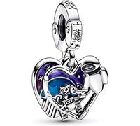 Beads R Us ® Wall-E & Eve Dangle Charm in Sterling Silver and Enamel - Compatible with all European style Charm Bracelets, Necklaces and Anklets.