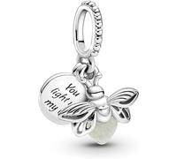 Beads R Us ® You light up my life, glow in the dark firefly Charm in Sterling Silver S925, Compatible with all European style Charm Bracelets, Necklaces & Anklets.