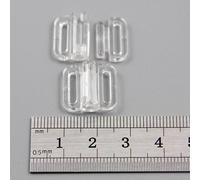 BEADS4CRAFTS 4 Pairs BIKINI CLIPS SWIMWEAR PLASTIC CLASPS HOOK and SNAP 10mm STRAP BRA HABERDASHERY (Clear - H1769)