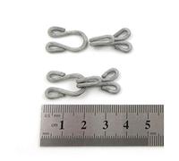 BEADS4CRAFTS 6 Pairs X FABRIC COVERED HOOK AND EYE FUR FASTENERS BRA COAT (Total Length 35mm) 12 COLOURS (Grey H4300)
