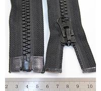 Beads4Crafts Black 20" - 38" INCH Chunky Zip No.8 Open END ZIPS Heavy Duty Zipper *10 Sizes (42 Inch)