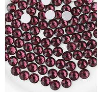Beadsland 1440 PCS Flat Back Crystal Rhinestones Round Gems for Nail Art and Craft Glue Fix, Amethyst(SS10(2.7-2.9mm))