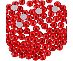 Beadsland 1440 PCS Flat Back Crystal Rhinestones Round Gems for Nail Art and Craft Glue Fix,Light Siam (SS20(4.6-4.8mm))