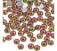 Beadsland 1440 PCS Flat Back Crystal Rhinestones Round Gems for Nail Art and Craft Glue Fix, Rainbow(SS16(3.8-4.0mm))