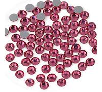 Beadsland 1440 PCS Flat Back Crystal Rhinestones Round Gems for Nail Art and Craft Glue Fix,Rose(SS3(1.2-1.4mm))