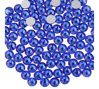 Beadsland 1440 PCS Flat Back Crystal Rhinestones Round Gems for Nail Art and Craft Glue Fix,Sapphire(SS10(2.7-2.8mm))