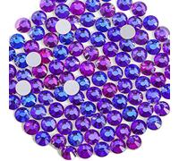Beadsland 1440 Pieces Flat Back Crystal Rhinestones Round Gems for Nail Art and Craft Glue Fix, Purple Velvet,SS20,4.6-4.8mm