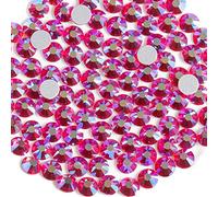 Beadsland 288 Pieces Flat Back Crystal Rhinestones Round Gems for Nail Art and Craft Glue Fix,Light Siam AB,SS30,6.3-6.5mm