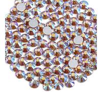 Beadsland 288 Pieces Flat Back Crystal Rhinestones Round Gems for Nail Art and Craft Glue Fix, Lt.Colorado Topaz AB,SS30,6.3-6.5mm