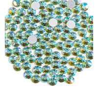 Beadsland 288 Pieces Flat Back Crystal Rhinestones Round Gems for Nail Art and Craft Glue Fix,Peridot AB,SS30,6.3-6.5mm