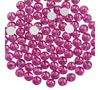Beadsland Flat Back Crystal Rhinestones Round Gems for Nail Art and Craft Glue Fix,Fuchsia,2.3-2.5mm,SS8/1440pcs
