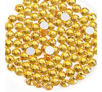 Beadsland Flat Back Crystal Rhinestones Round Gems for Nail Art and Craft Glue Fix,Topaz,2.3-2.5mm,SS8/1440pcs